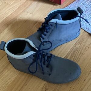 SAS Gretchen Blue Leather Ankle Laced Up Booties Work And Safety Size 9.5